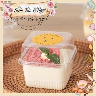 50 HỘP ~ Hộp Nhựa Vuông Nắp Cao Đựng Bánh Lạnh, Tiramisu, Mousse, Pudding ~ XY585