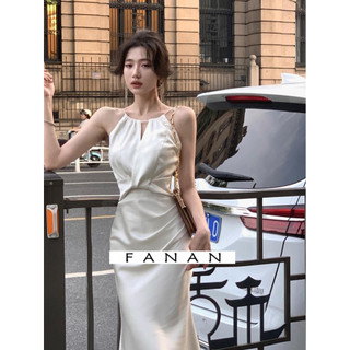 FANAN váy Đầm váy nữ body đầm Cổ điển Korean Minimalist Popular WLQ23C0056 17Z240426