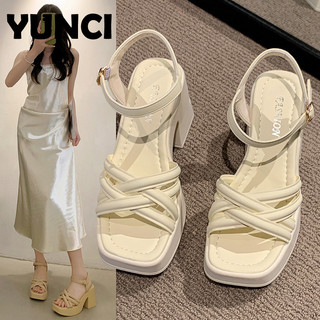 YUNCI Giày Cao Gót Mũi Nhọn GIÀY SANDAL Thời Trang Mới 2023 Cho Nữ Thể thao Phối màu tinh tế Năng động Đế êm FGL244123M 17Z240426