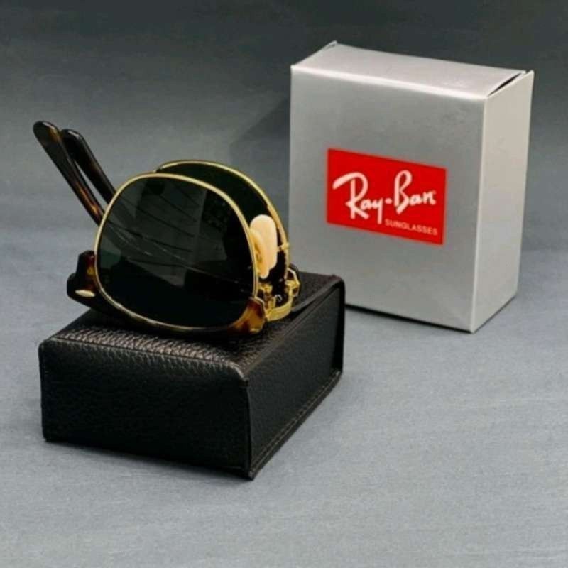 Rayban có thể gập lại clubmaster 2176 da báo