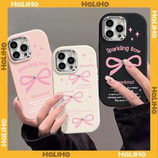 Haliho - Dành Cho iPhone 15 Pro Max iPhone 11 Ốp Lưng Mạ Điện Sang Trọng Silicon Mềm Túi Khí Chống Sốc Con bướm xinh màu hồng Tương Thích Với iPhone 14 13 12 11 XS XR 7Plus 8Plus
