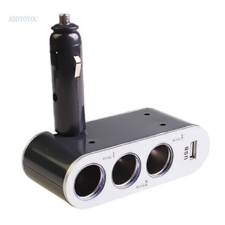 Bộ sạc ô tô cổng USB Bộ chia ổ cắm bật lửa 3 chiều Bộ chuyển đổi nguồn sạc ô tô 60W Đèn LED tích hợp