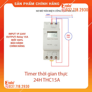 Timer thời gian thực 24H THC15A, công tắc hẹn giờ điện tử