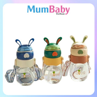 Bình Uống Nước 300ml Nhựa PP Cao Cấp Có Vòi Chống Sặc Và Dây Đem Cho Trẻ Bình Nước Cho Bé MumBaby