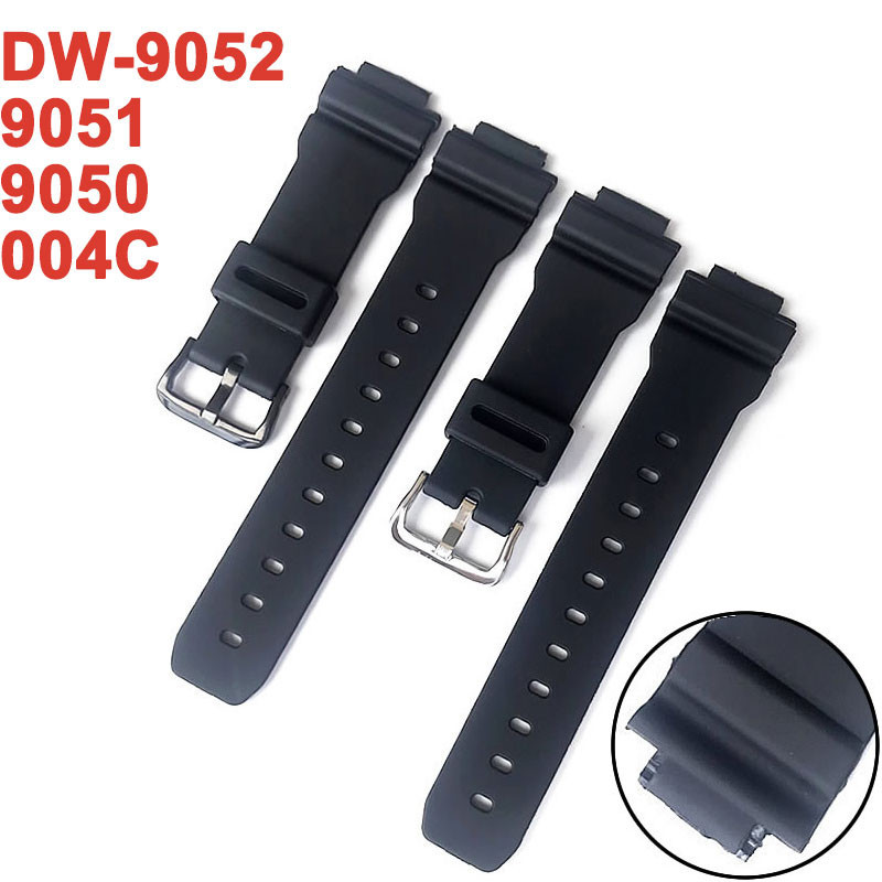 Dây đeo đồng hồ cho Casio cho G-shock DW9052 9051 9050 004C Dây đeo đồng hồ cao su silicon 16mm × 26