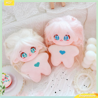 Shopeestore| Búp bê thần tượng nhồi bông Búp bê nhồi bông đáng yêu Anime Girl Doll Diy Kit với đôi mắt to và kiểu tóc dễ thương Hoàn hảo để giả vờ chơi và quà tặng Tặng Phong cách cặp song sinh cho trẻ em cho Fu