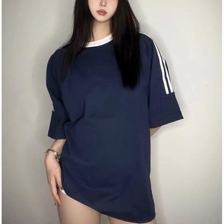 Áo thun trơn phối 2 sọc thể thao