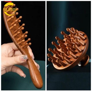 Lược Massage kinh tuyến toàn thân SUBEI, Lược chải tóc đầu Massage, Lược chải tóc bằng gỗ đàn hương tinh tế chống tĩnh điện cổ điển Dụng cụ chăm sóc tóc Phụ kiện làm đẹp