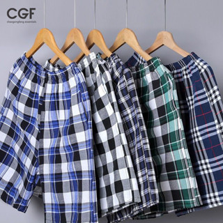 Chaogongfang essentials Quần short thể thao dáng rộng mùa hè, quần năm phần tư kẻ sọc thời trang và đa năng