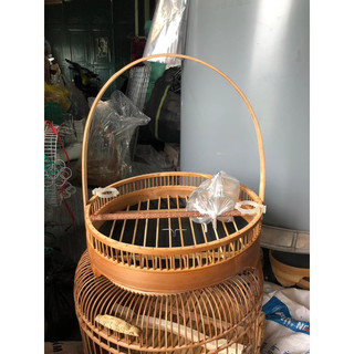 Lồng trần chim chích choè, chào mào size 36 chất liệu trúc kèm xích chân, cóng ăn uống petbird