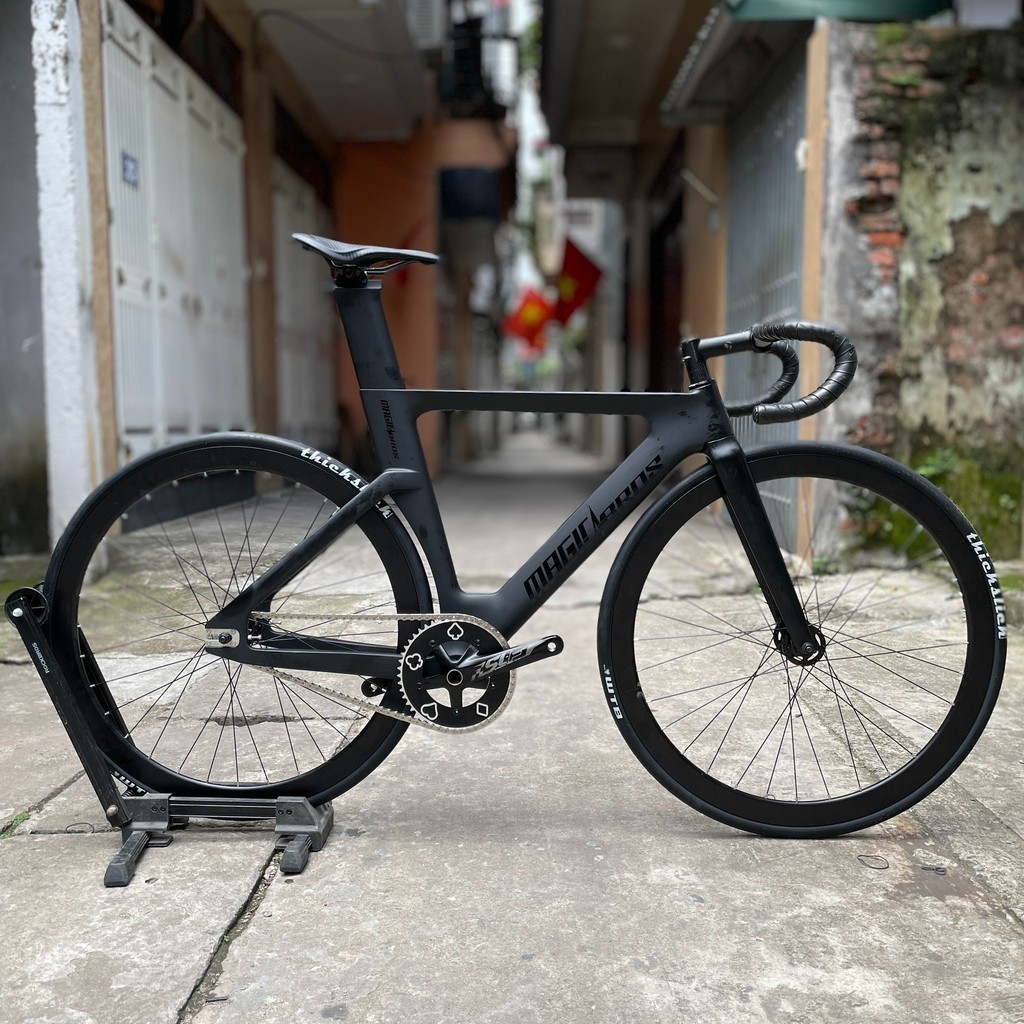 MAGICBROS CX10 carbon đen bánh 4cm Xe đạp fixed gear lắp ráp theo yêu cầu