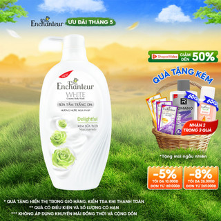  Sữa tắm trắng da hương nước hoa Pháp Enchanteur White Delightful 650g