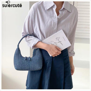 Supercute Túi Cầm Tay Nữ Phiên Bản Hàn Quốc Cao Cấp Thời Trang Thiết Kế Niche Pháp Dính Bò Lưỡi Liềm Túi