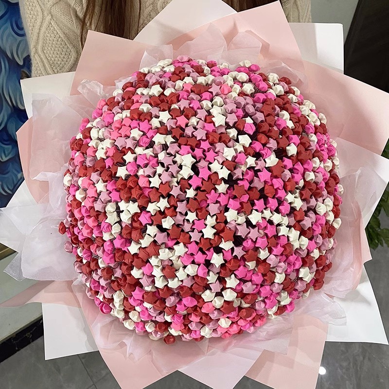 Sét giấy gấp sao 540 tờ loại dài 24cm giấy gấp sao kim tuyến