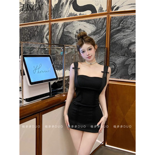 LISCN váy Đầm váy nữ body đầm INS Korean Stylish Cổ điển WLQ2450WBN 22Z240528