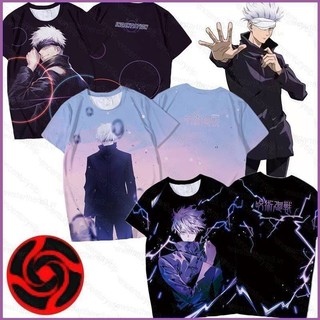 Anime Áo Thun Jujutsu Kaisen Tay Ngắn Unisex Áo Gojo Satoru Cosplay Thời Trang Đồ Họa Áo Thun Thường Ngày