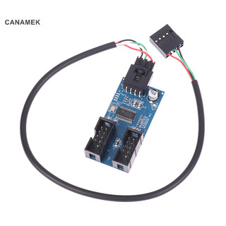 Canamek 1 USB 9 Pin Giao Diện Đầu Bo Mạch Chủ Mở Rộng Bộ Chia 1 Đến 2 Cáp Để Bàn USB2.0 HUB Kết Nối Cổng Adapter Mới