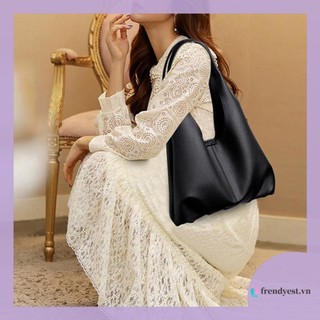 [Frendyest.vn] Túi Hobo Da PU Thời Trang Tote Kèm Ví Đựng Tiền Xu Ví Đeo Vai Mềm Cho Nữ