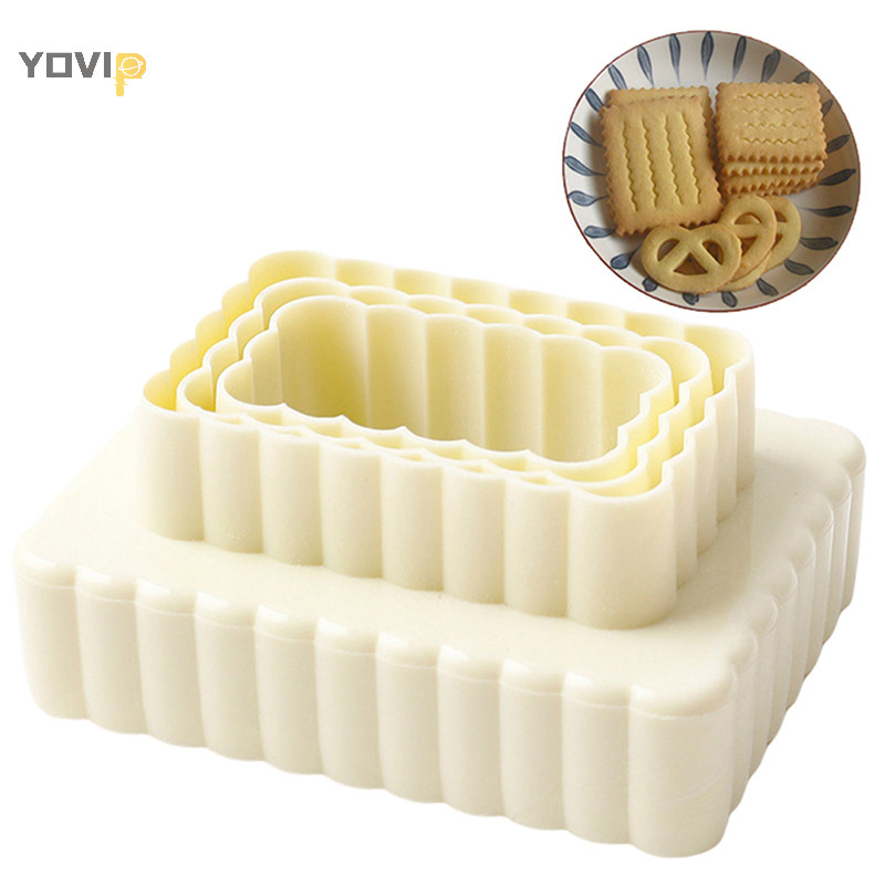 Yovip 3 Cái / bộ Khuôn Bánh Quy Vuông Fondant Bánh Ngọt Dụng Cụ Cắt Bánh Quy Khuôn VN