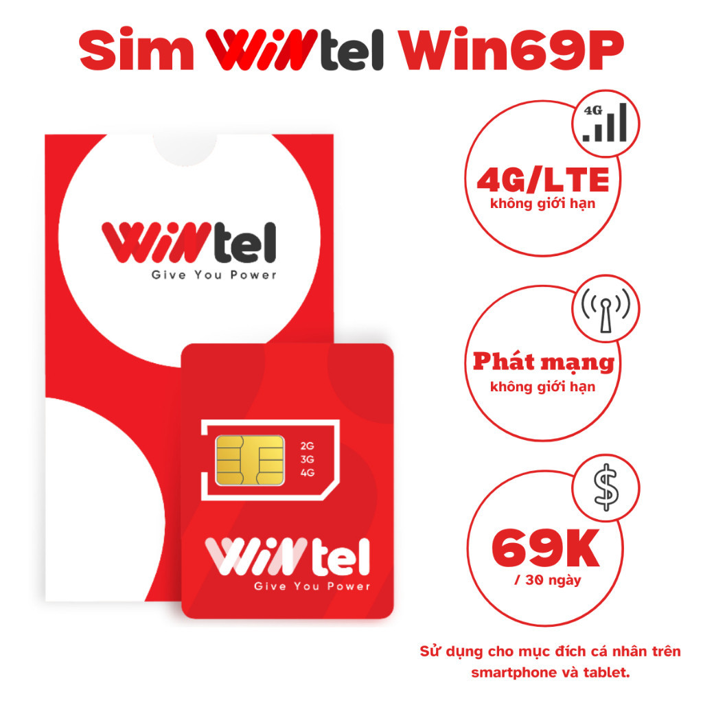 Sim Wintel Win60P win89p (Reddi) sim sky59 sky89 không giới hạn data tốc độ cao