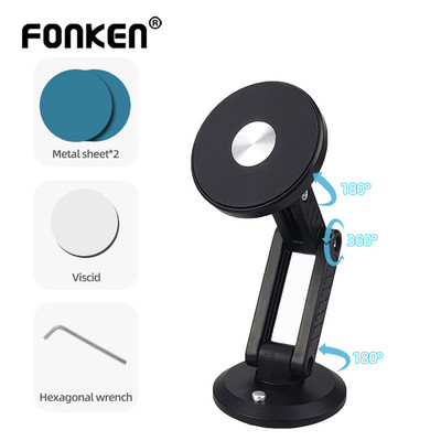 Giá đỡ điện thoại ô tô từ tính Fonken 360° Điều hướng ô tô có thể xoay được Giá đỡ điện thoại Mgsafe Giá đỡ điện thoại có thể gập lại bằng kính thiên văn