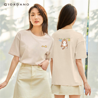 Áo thun ngắn tay cổ tròn in họa tiết GIORDANO NỮ 99394124