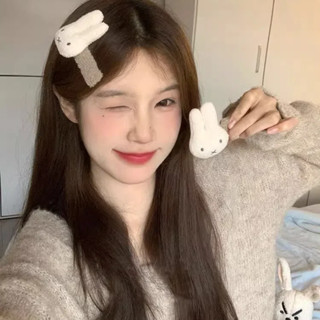Kẹp tóc thỏ Miffy sang trọng dễ thương Y2k Phim hoạt hình Bangs Clip dành cho nữ