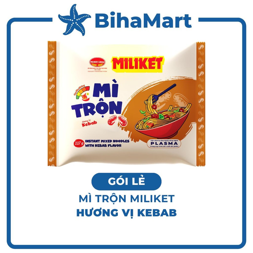 [GÓI LẺ] - COLUSA - Mì trộn Miliket hương vị Kebab, Mì trộn Kebab Miliket, Mì Miliket trộn Kebab ăn 