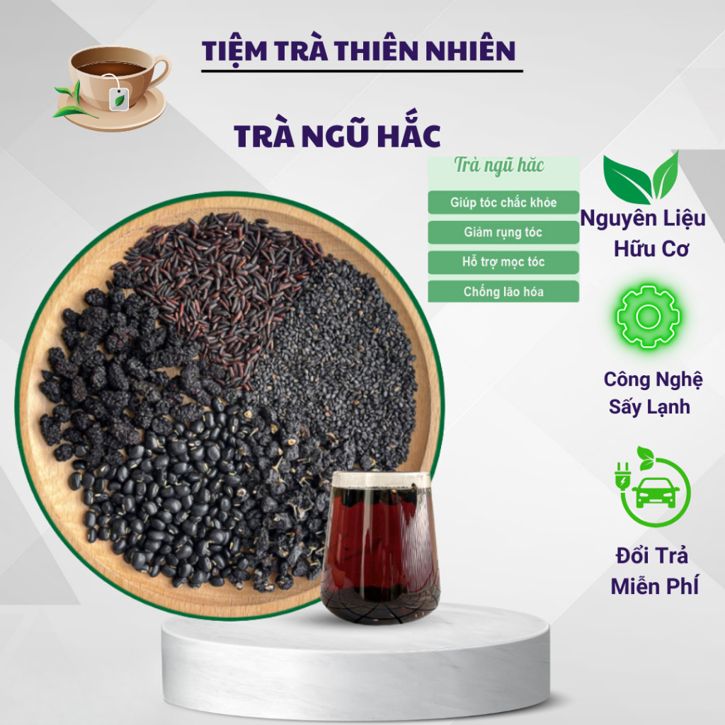 Trà Ngũ Hắc Giúp Đen Tóc, Hỗ Trợ Mọc Tóc Nhanh Khỏe, Giảm Rụng Tóc (Hộp 30 Gói)