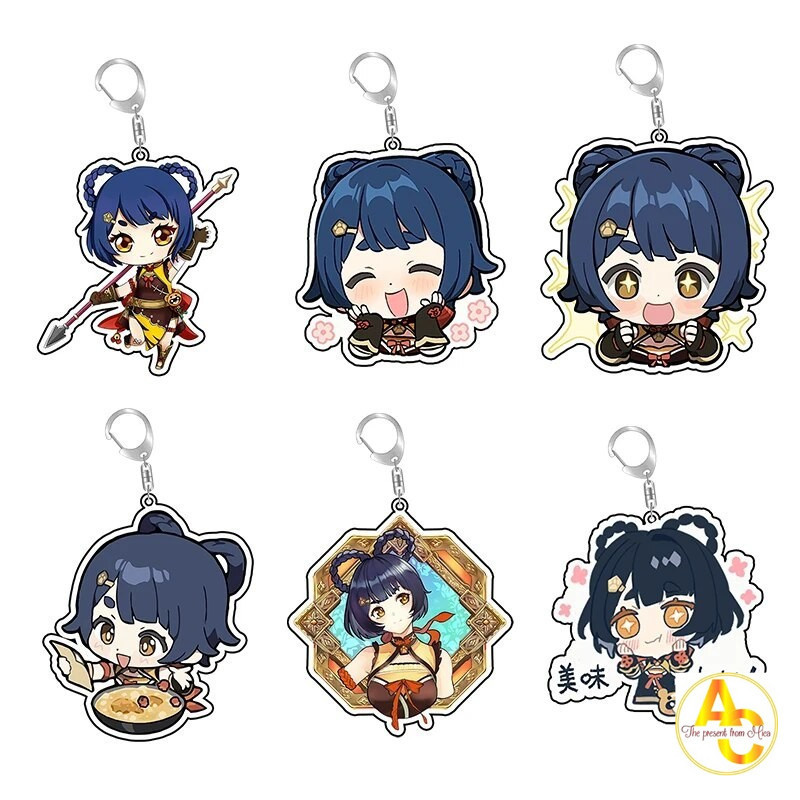 Móc khóa Genshin impact Ayaka Furina Xiao Scaramouche Raiden Hu Tao a12 Phụ kiện trang trí túi xách 