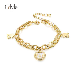 Trang Sức Mới Trang Sức Vòng Tay Nữ Thời Trang Vàng 18K Tự Nhiên Fritillary Gấu Dễ Thương Mặt Dây Chuyền Vòng Tay Trang Sức Tay