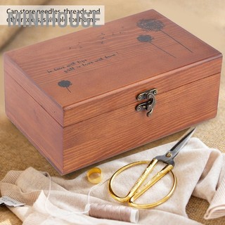 Minihouse hộ gia đình vintage gỗ may hộp kim chỉ đựng người tổ chức diy dụng cụ vá