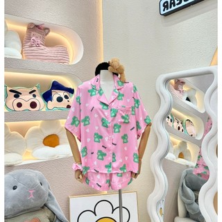 Pijama cá sấu hồng - kèm cột tóc