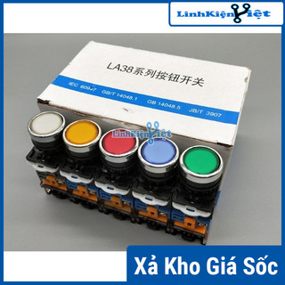 Nút Nhấn Đề Giữ Có Đèn LA38 380V-10A 2 Thường Mở
