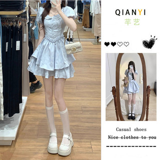 Váy Liền Cổ Búp Bê Kiểu Pháp Công Chúa Mùa Hè Cho Nữ