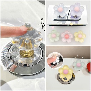 Công cụ ép nhà vệ sinh Paw phát sáng dễ thương Ins Hình hoa Nút xả vệ sinh Đồ dùng phòng tắm