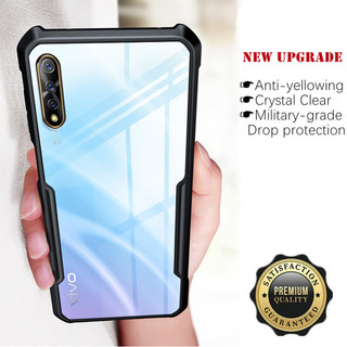 Dành Cho Vivo S1 1907 V1907 Ốp điện thoại Acrylic Trong Suốt Mỏng Có Góc Gia Cố Mềm TPU Khung Ốp điện thoại
