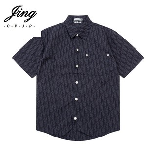 Áo sơ mi Denim ngắn tay LoGO Monogrammed mùa hè mới