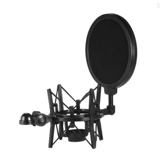 Univerdal nhựa condenser micro mic chống sốc giá đỡ giá đỡ chống rung với bộ lọc pop để phát thanh trực tuyến phòng thu âm nhạc