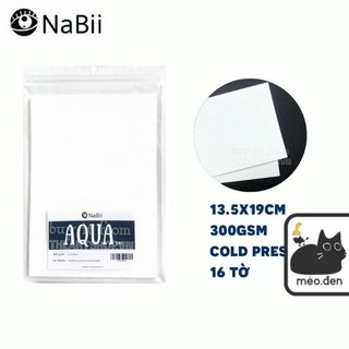 Giấy vẽ màu nước NABII Aqua Fat 300gsm (vân nổi Cold) - Họa Cụ Hakuart