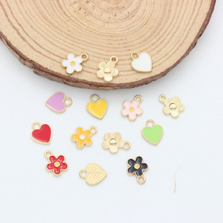 DIY phụ kiện trang trí hợp kim nhỏ giọt dầu tình yêu nhỏ hoa mặt dây chuyền tóc trang trí tai vòng tay chìa khóa khóa mặt dây chuyền trang trí