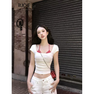RUICHE áo croptop áo thun nữ  baby tee Casual Cổ điển Korean phổ biến WCS2440YU9 17Z240423