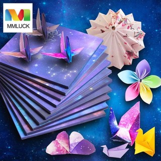 Mmluck Origami Giấy Handmade Vuông Gấp Giấy Trang Trí DIY Quà Tặng Thêu Sò