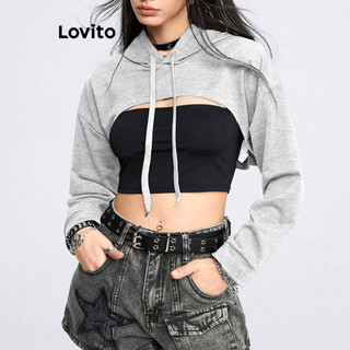 Áo nỉ Lovito cơ bản màu trơn phong cách thường ngày cho nữ LSA02003