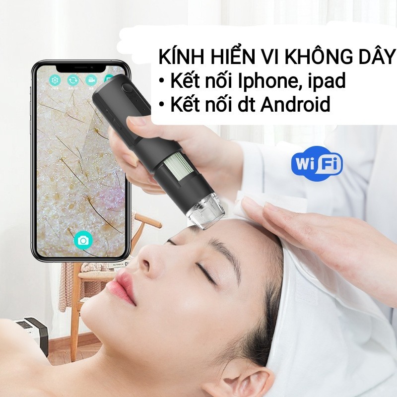 Kính hiển vi điện tử kết nối IPHONE, IPAD phóng đại 1000X Digital Microscope