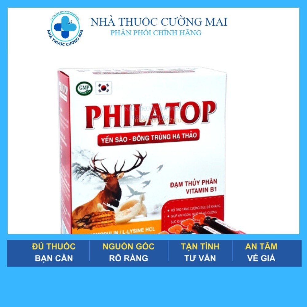 Philatop Yến Sào - Đông Trùng Hạ Thảo giúp bé ăn ngon, tăng sức đề kháng - Hộp 20 ống