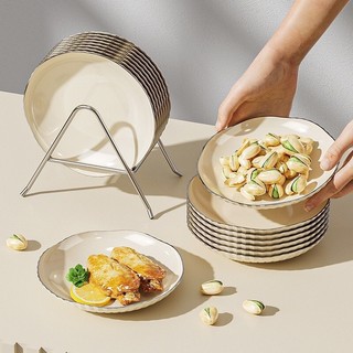Đĩa nhựa đựng trái cây , bánh kẹo viền bạc sang trọng