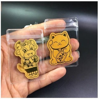 Combo 2 miếng Mèo thần tài mạ vàng 24k cầu may mắn tiền tài