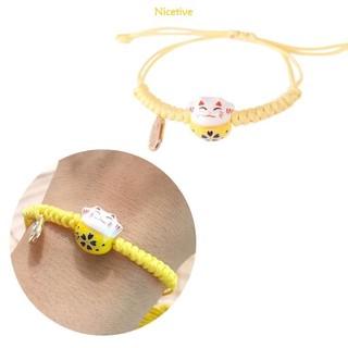 Nice maneki neko charm vòng tay gốm may mắn mèo mặt dây chuyền vòng tay dây chuyền vòng tay