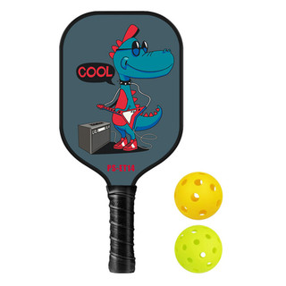 Sợi thủy tinh pickleball vợt trẻ em pickleball vợt in hoạt hình trẻ em pickleball mái chèo bộ 2 quả bóng nhẹ sợi thủy tinh vợt cho trẻ em quà tặng sinh nhật vui vẻ